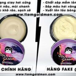 Vỏ ngoài sáp Volcanic Clay thật và giả khá giống nhau, nhưng bên trong thì khác hoàn toàn