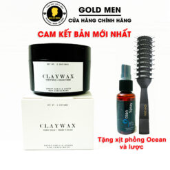 Sáp vuốt tóc Rusty Lab Clay Wax siêu giữ nếp + xịt phồng và lược