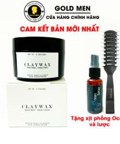 Sáp vuốt tóc Rusty Lab Clay Wax siêu giữ nếp + xịt phồng và lược
