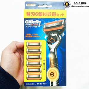 Dao cạo râu Gillette Fusion Proglide 1 cán 6 lưỡi rung chính hãng