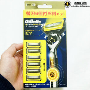 Dao cạo râu Gillette Fusion Progshield 1 cán 6 lưỡi rung chính hãng