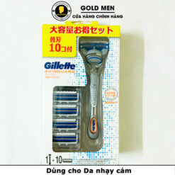 Dao cạo râu Gillette Skinguard 1 cán 10 lưỡi chính hãng