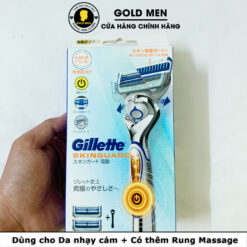 Dao cạo râu Gillette Skinguard 1 cán 2 lưỡi rung chính hãng