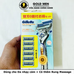 Dao cạo râu Gillette Skinguard 1 cán 6 lưỡi rung chính hãng