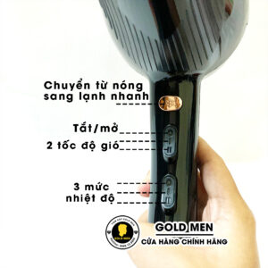 Máy sấy tóc có nhiều nút điều chỉnh dễ dàng