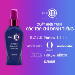 Xịt dưỡng tóc It's A 10 Miracle Leave in Product được nhiều nhà tạo mẫu tóc tin tưởng