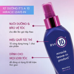 Xịt dưỡng tóc It's A 10 Miracle Leave in Product với nhiều công dụng bảo vệ tóc bạn chắc khỏe