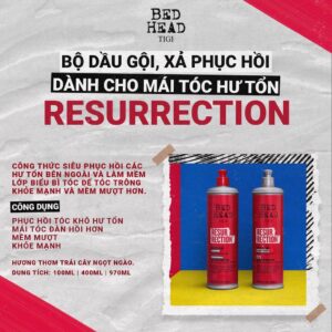 Sử dụng dầu gội xả Tigi Bed Head Resurrection Super Repair sẽ giúp tóc bạn tở nên óng ả, khỏe khoắn.