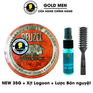 Sáp vuốt tóc Reuzel Red Pomade 35g tặng Lagoon + Lược bán nguyệt