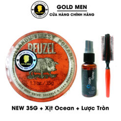 Sáp vuốt tóc Reuzel Red Pomade 35g tặng Ocean + Lược tròn