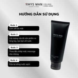 Cách sử dụng sữa rửa mặt Rhys Man Rhys Coconut Fresh