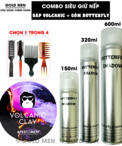 Sáp vuốt tóc Volcanic Clay và Gôm xịt tóc Butterfly Shadow chính hãng