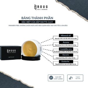 Sáp vuốt tóc Roug Matte Clay chính hãng