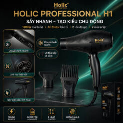 Máy sấy tóc Holic 1300w chính hãng với đầy đủ phụ kiện đi kèm