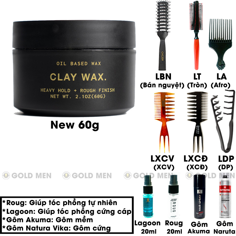 Sáp vuốt tóc Rusty Lab Clay Wax 60g chính hãng + tặng quà